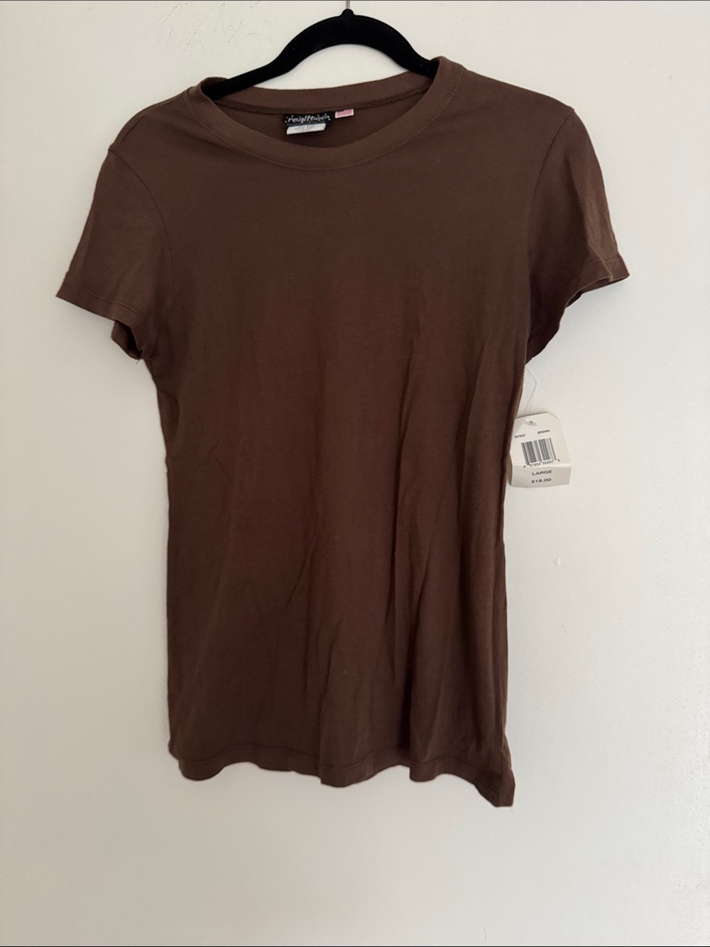 Cotton nwt size L Brown Short Sleeve Crewneck Tee. Perfect basic. Size L